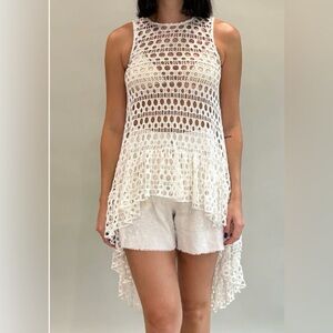 Alexis White Crochet Cover Up Top